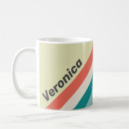 Vintage Pistachio Stripes with Name Kaffeetasse