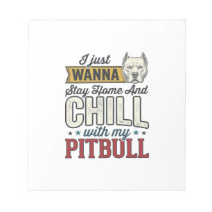 Vintage Pitbull Bleib Zu Hause Und Chill Hundelieb Notizblock