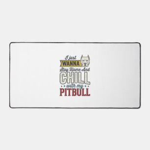 Vintage Pitbull Bleib Zu Hause Und Chill Hundelieb Schreibtischunterlage