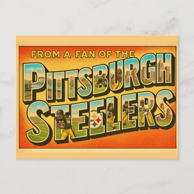 Vintage  Pittsburgh Fan Postcard Postkarte (Vorderseite)
