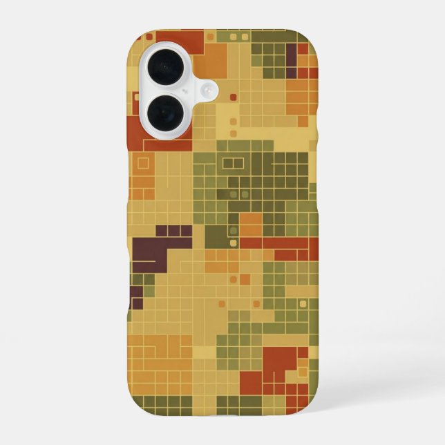 Vintage Pixel Grid iPhone 16 Hülle (Rückseite)
