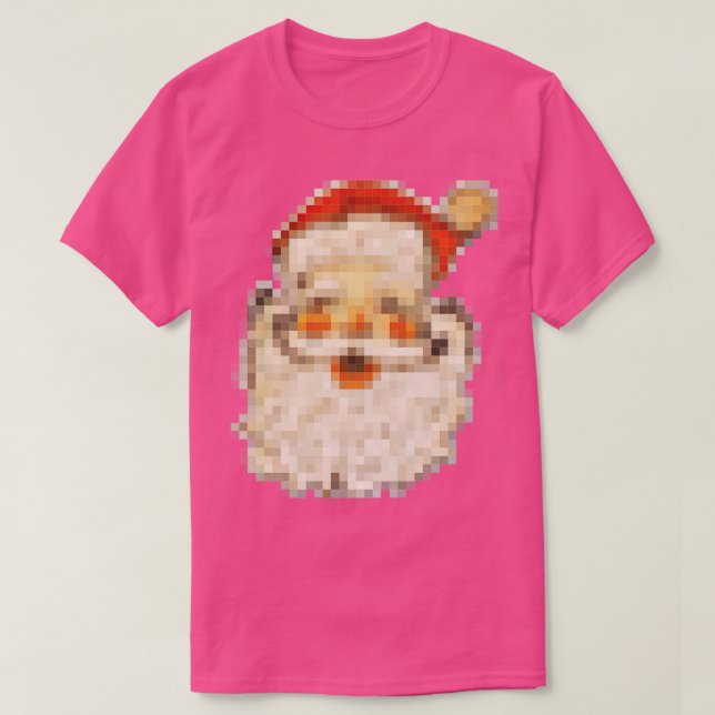 Vintage Pixel Santa T-Shirt (Design vorne)