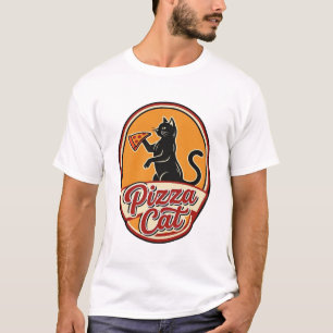 Vintage-Pizza-Katze Retro Lustiges Katzenliebhaber T-Shirt