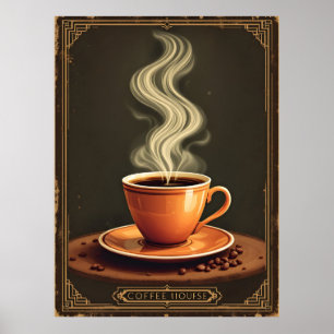 Vintage-Plakat für Kaffeehaus Poster