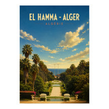 Vintage-Plakat Jardin d'Essais El Hamma - Algier