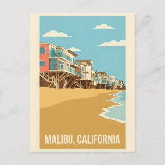 Vintage-Plakat Malibu Kalifornien Postkarte