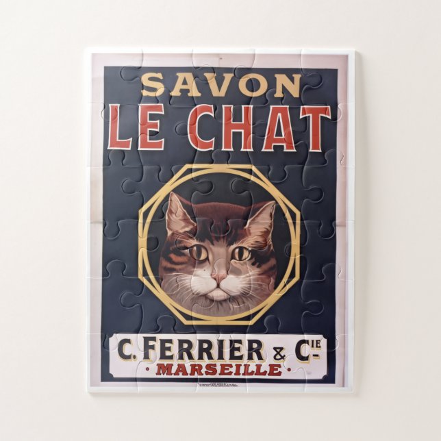 "Vintage Plakat Savon Le Chat" (Vertikal)