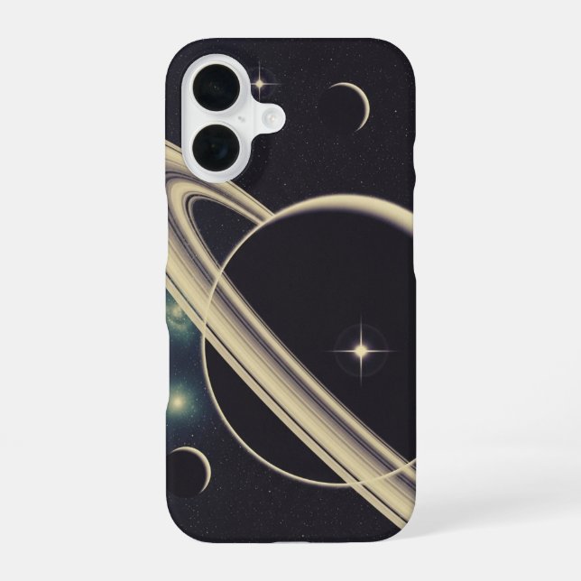 Vintage-Planetenringe iPhone 16 Hülle (Rückseite)