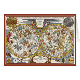Vintage Planisphere Star Karte von Nicholas de Fer