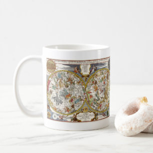 Vintage Planisphere Star Karte von Nicholas de Fer Kaffeetasse