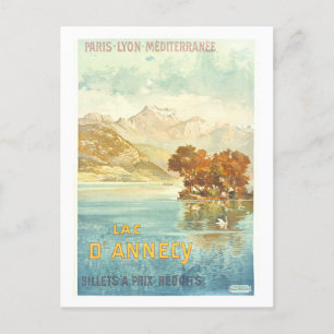 Vintage-PLM-Bahn Lac D'Annecy Poster Postkarte