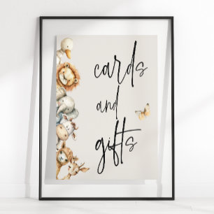 Vintage Pluschtiere Baby Shower Karten Geschenke Poster