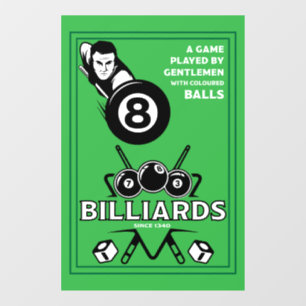 Vintage Pocket Billards Fensteraufkleber