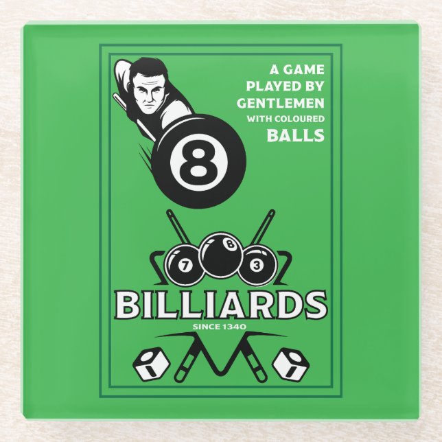 Vintage Pocket Billards Glasuntersetzer (Vorderseite)