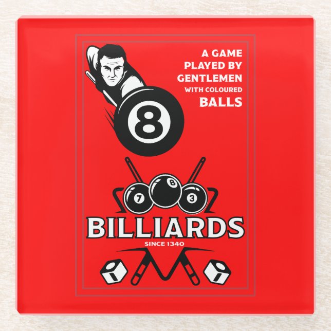 Vintage Pocket Billards Glasuntersetzer (Vorderseite)