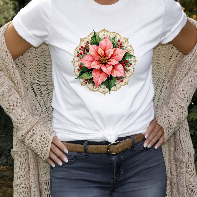 Vintage Poinsettia Doily T-Shirt (Von Creator hochgeladen)