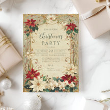 Vintage Poinsettia und Heiligabend