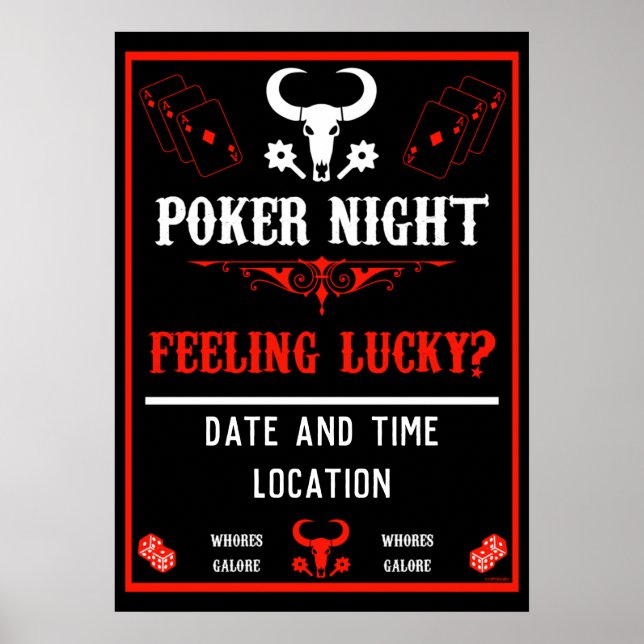Vintage-Poker-Night-Poster Poster (Vorne)