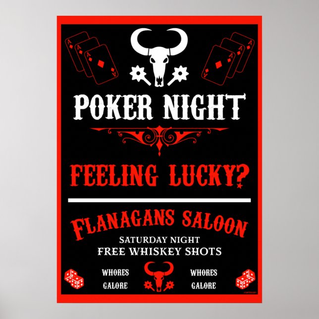 Vintage-Poker-Night-Poster Poster (Vorne)