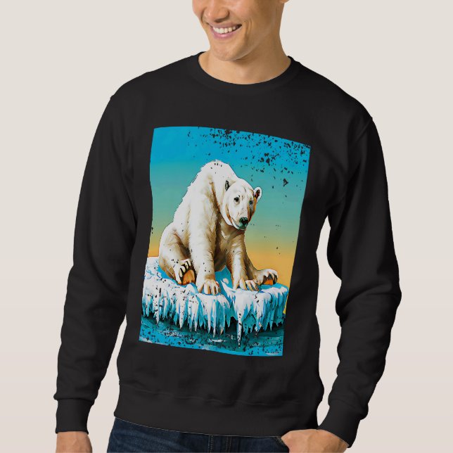 Vintage Polar Bear  Melting Arctic Sweatshirt (Vorderseite)