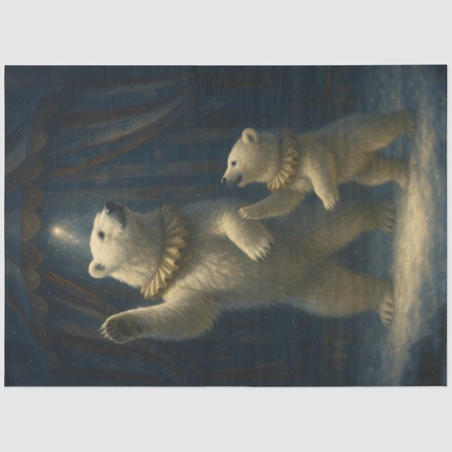 Vintage Polar Bears Winter Carnival | Arctic Seidenpapier (Vorderseite)