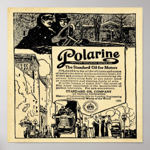 Vintage Polarin-Motorenöldruckmaschine Poster