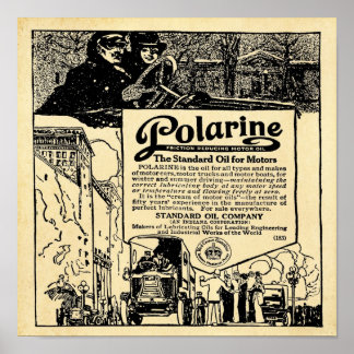 Vintage Polarin-Motorenöldruckmaschine Poster