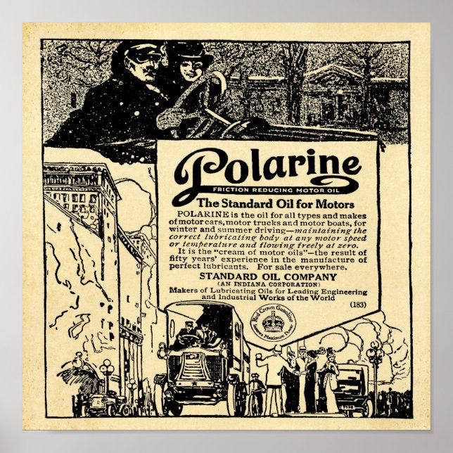 Vintage Polarin-Motorenöldruckmaschine Poster (Vorne)