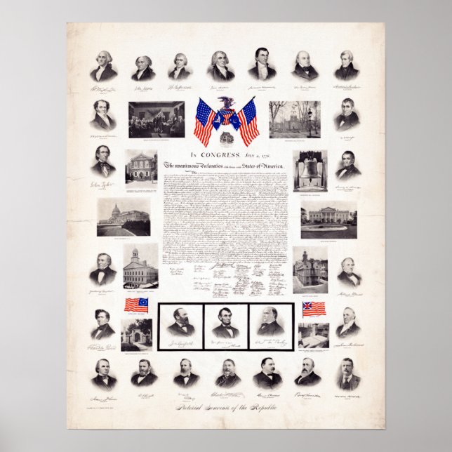 Vintage Politische Präsidenten Poster (Vorne)