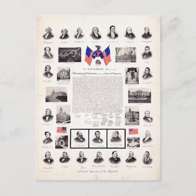 Vintage Politische Präsidenten Postkarte (Vorderseite)