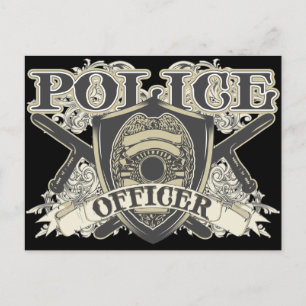 Vintage Polizeibeamter Postkarte