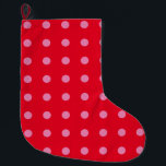 Vintage Polka Dots Rosa Retro Classic Großer Weihnachtsstrumpf<br><div class="desc">Vintages Retrostil Phantastisches Design</div>