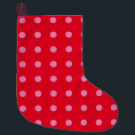 Vintage Polka Dots Rosa Retro Classic Großer Weihnachtsstrumpf<br><div class="desc">Vintages Retrostil Phantastisches Design</div>