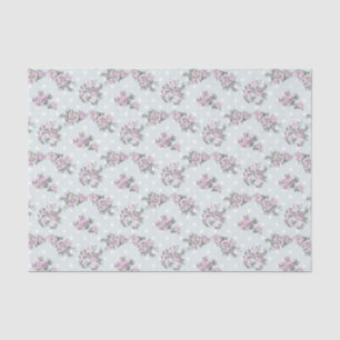 Vintage Polkamit blumenpunkte des Boho Seidenpapier