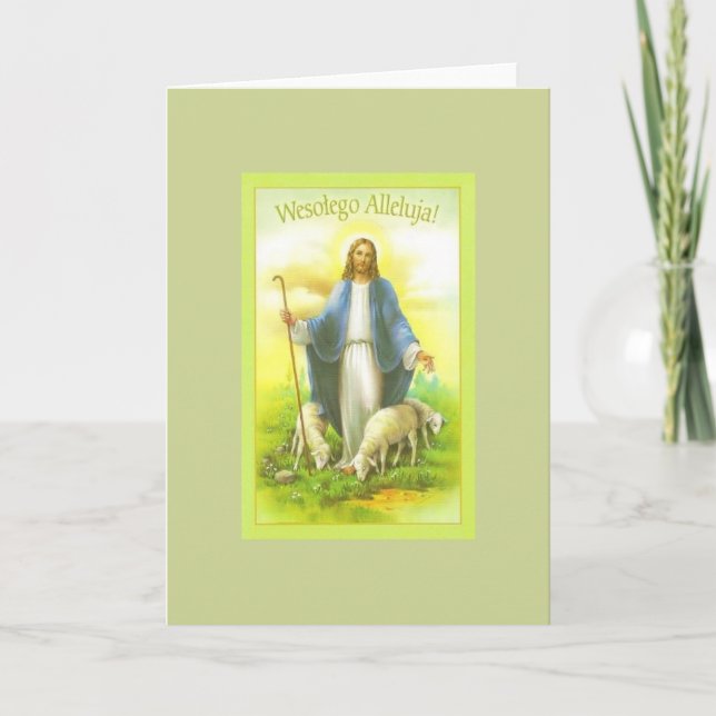 Vintage polnische Grußkarte zu Ostern Feiertagskarte (Vorderseite)