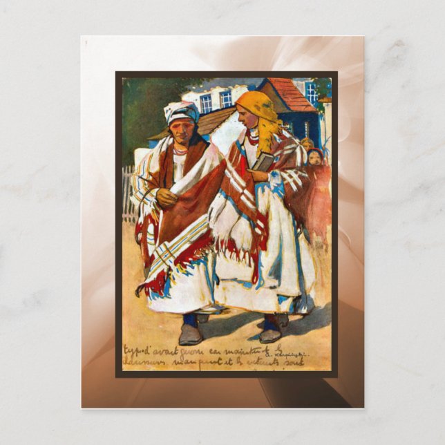 Vintage polnische Mädchen Postkarte (Vorderseite)