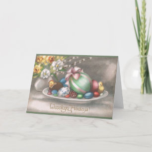 Vintage polnische Osterkarte Feiertagskarte