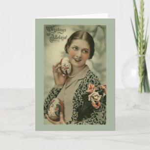 Vintage polnische Osterkarte Feiertagskarte