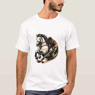 Vintage-Polo-Spieler-Pferd-Grafik Herren T-Shirt