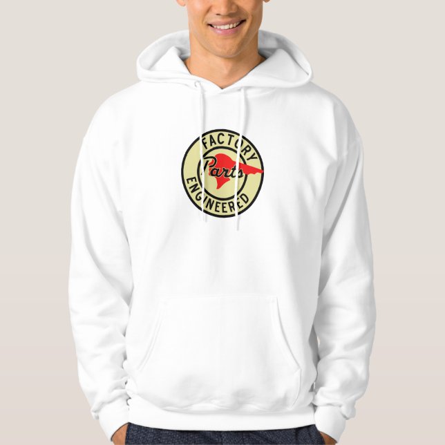Vintage Pontiac-Fabrik zerteilt Zeichen Hoodie (Vorderseite)