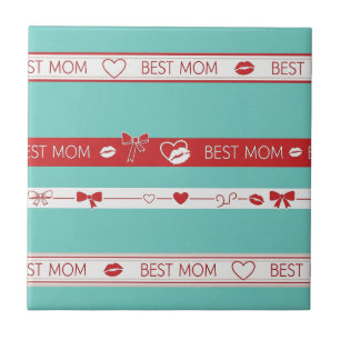 Vintage Pop-Art Bestes-Mutter-Liebe-Muster Fliese