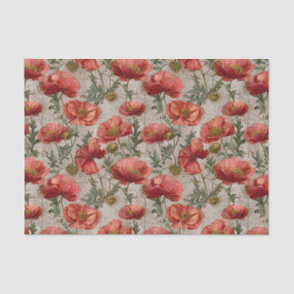Vintage Poppies Decoupage Seidenpapier