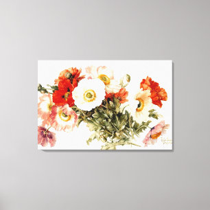 Vintage Poppies Leinwanddruck