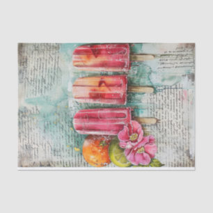 Vintage Populationen mit Limonen Rose & Hunde Seidenpapier