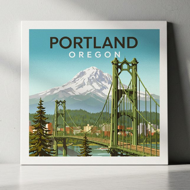 Vintage Portland Oregon Fliese (Von Creator hochgeladen)