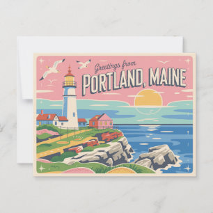 Vintage Portland Postkarte   Grüße aus