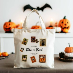 Vintage Porto-Briefmarke Halloween Tragetasche