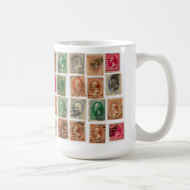 Vintage Porto-Briefmarken Kaffeetasse (Rechts)