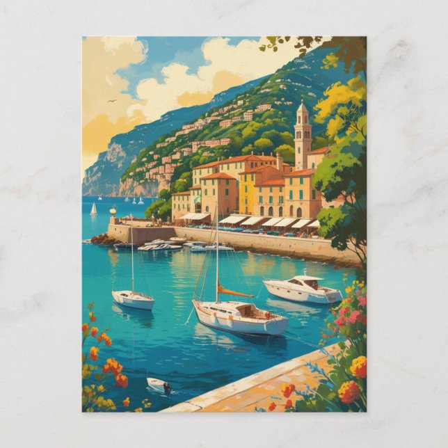 Vintage Portofino Genova Italy Postkarte (Vorderseite)