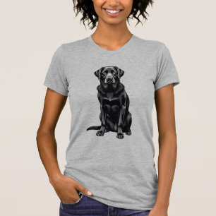 Vintage-Porträt eines schwarzen Labrador Retriever T-Shirt